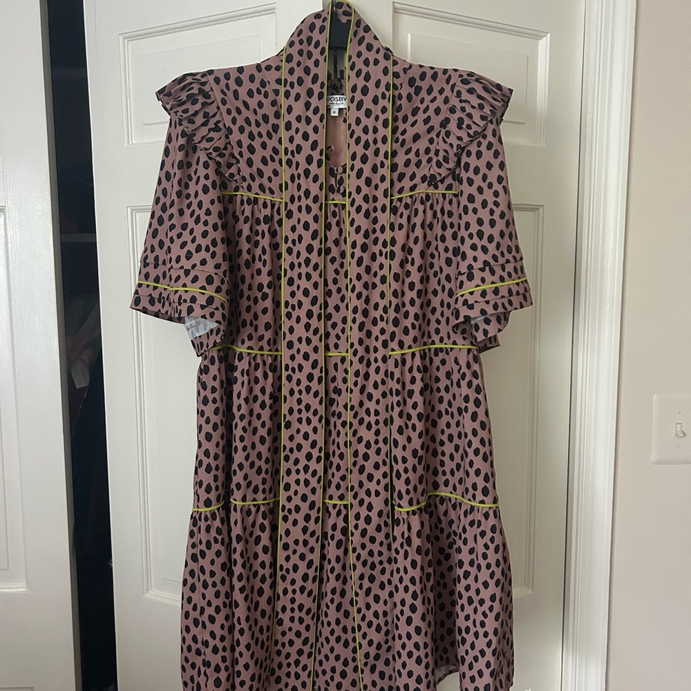CROSBY by Mollie Burch Tan and Black Cheetah Dress